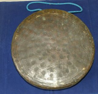 Antique Late 19th / Early 20th Century Large 12.  5 Inch Brass Gong
