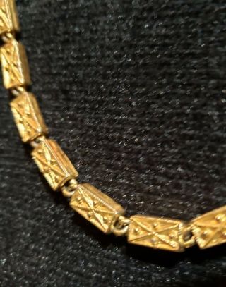 Vintage " Monet " Gold Tone Box Link Statement Necklace
