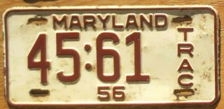 1956 Maryland License Plate Number Tag - $2.  99 Start