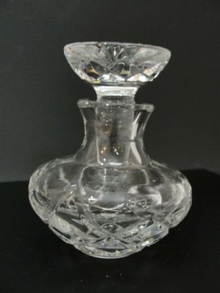 Vintage Antique Cut Heavy Glass Round Crystal Perfume Scent Bottle Stopper