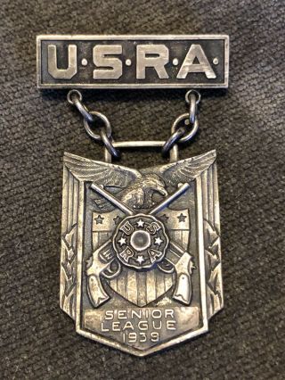 Vintage 1939 Usra Senior League 1st Prize Sterling Silver Medal