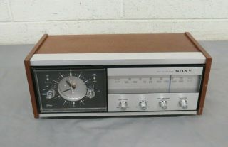 Vintage Sony 8fc - 65w Solid State 9 - Transistor Am/fm Clock Radio Fast