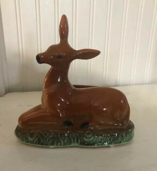 Vintage Art Pottery Deer Figural Planter Shawnee? 6.  5”