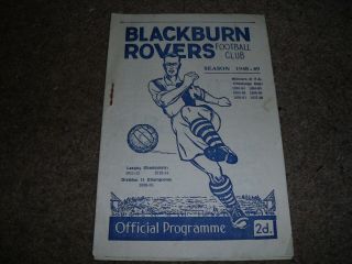 Vintage Blackburn Rovers V Barnsley 28th August 1948