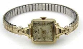 Vintage Rolex 18K Gold Dress Watch Ref 4389 Women ' s Rare Case 17 Rubies 2