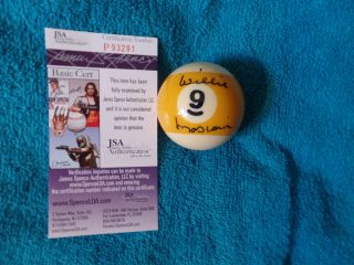 Pool Shark Willie Mosconi Autographed 9 Pool Ball Jsa Cert Great Item