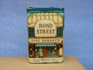 Vintage Bond Street Pipe Tobacco Can Tin Phillp Morris
