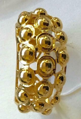 Kenneth J Lane Vintage Bracelet Haute Couture Gold Bubble Cuff