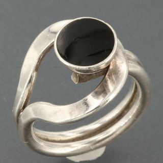 Vintage Handcrafted Sterling Silver Black Onyx 