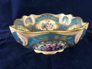 Fine Antique Royal Doulton Porcelain Hand Painted & Gilded Bowl.