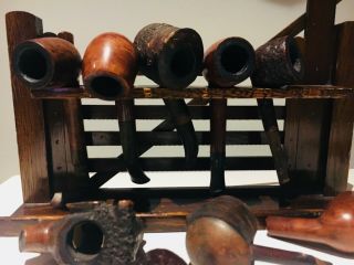 Vintage Tobacco Pipes And Rack