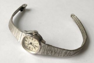 Vintage Ladies Wittnauer Geneve Swiss 17 Jewel Stainless Steel Wristwatch 3