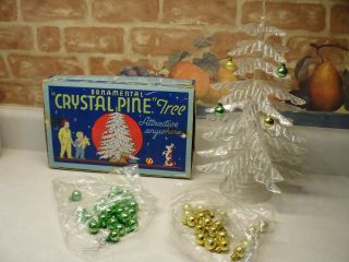 Vintage Christmas Crystal Pine Tree Decoration,  Glass Ornaments,