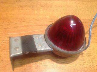 Vintage Auto Lamp Red Glass Beehive Marker Light Travel Trailer Truck