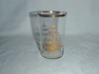 Antique Tea Glass C 1902s.  Hand made - engraved Christmas tree. 2