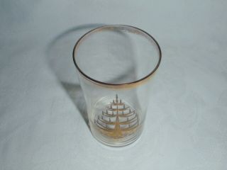 Antique Tea Glass C 1902s.  Hand made - engraved Christmas tree. 3
