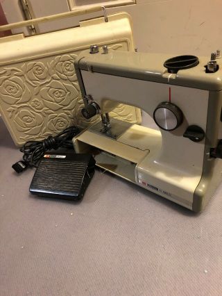 Vintage Sears Kenmore Portable Sewing Machine Model 158 - 10301 W/case Attachments