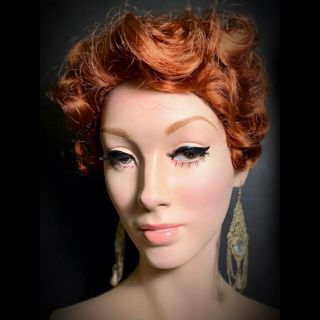 Vintage 50s Mannequin Female Head Antique Display Torso Oddity Art Creepy Beauty