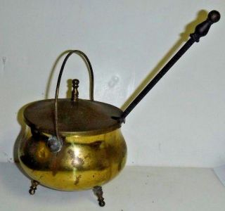 Antique Brass Cauldron Cape Cod Lighter Fireplace Fire Starter,  Fire - Pot,  Wand