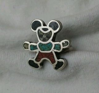 Vintage Disney Mickey Mouse Navajo Silver Ring