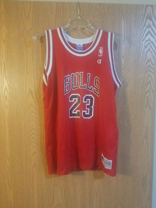 Vintage Champion Michael Jordan 23 Chicago Bulls Jersey Youth Xl/adult S Euc