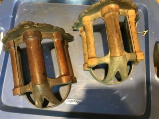 Two (2) Antique J.  L.  Mott Cast Iron & Wood Horse Tack Rack