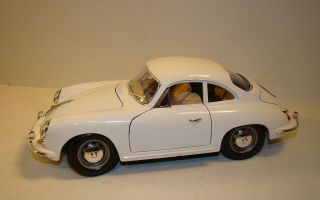 Vintage Burago 1/18 1961 Porsche 356 B Coupe - White Made In Italy