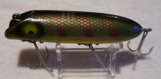 Vintage South Bend Bass Oreno Wood Lure 10/1/19p Gold Scale