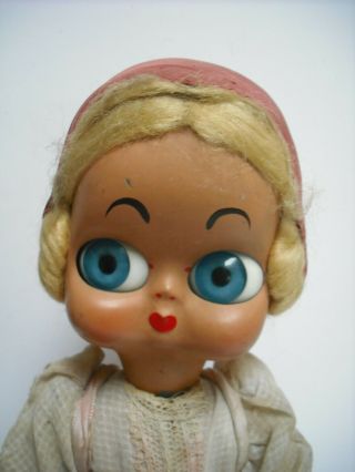 Rare Vintage 1950s Dedo Italian Brev Googly Girl Doll.  Huge Eyes Pre Blythe