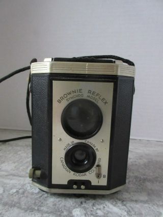 Old Vintage Brownie Reflex Synchro Model Canadian Kodak Co Camera