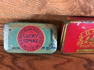 Three Vintage Tins - Lucky Strike/El Roi - tan Cigars/Between The Acts Cigars 2