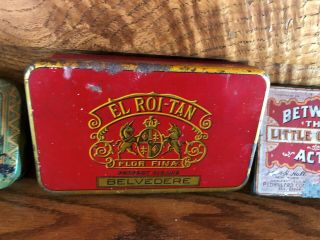 Three Vintage Tins - Lucky Strike/El Roi - tan Cigars/Between The Acts Cigars 3