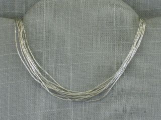 Vintage Carolyn Pollack Sterling Liquid Silver 10 Strand Necklace Southwestern