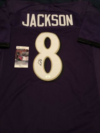 Lamar Jackson Signed Custom Ravens Jersey Jsa Certified