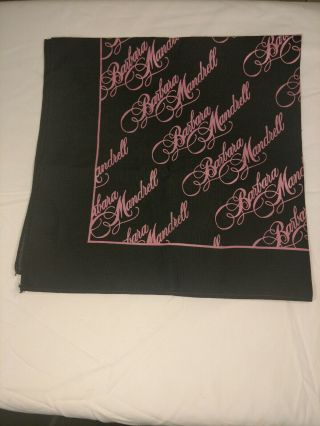Vintage Barbara Mandrell Souvenir Handkerchief Bandana Black Pink