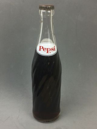 Vintage Full Pepsi Cola Bottle Early 1960’s Old Classic Soda Pop 12 Oz.