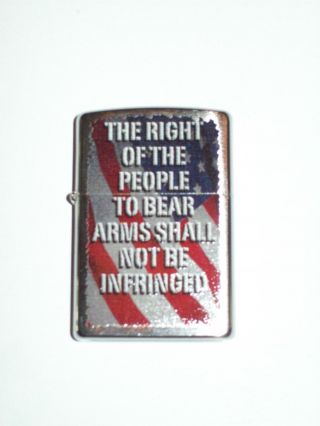 Zippo Lighter The Right Of The People To Bear Arms Shall Not Be Infringed Usa