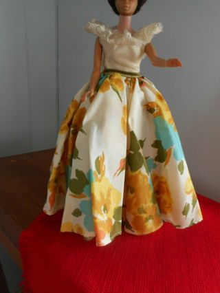 VINTAGE 1950 - 60 ' s BARBIE DOLL FLOWER GOWN BY HALINA DOLL FASHIONS CHICAGO - w - TAG 3