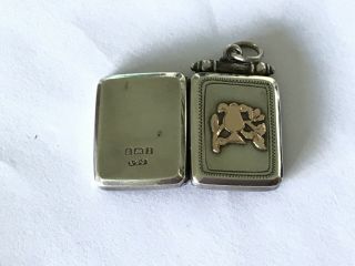 Antique Victorian 1890’s silver 9 ct gold dec.  photo locket pendant. 2