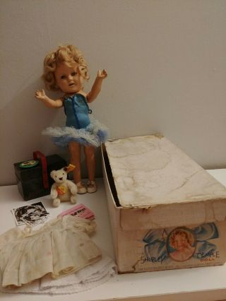 Vintage 13 " Composition Ideal Shirley Temple Doll Box Luggage
