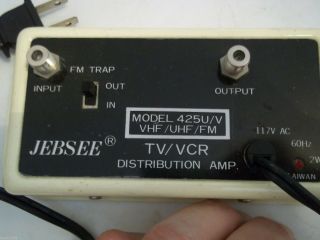 Vintage Electronics Jebsee Model 425u/v Tv Vcr Distribution Amp Vhf Uhf Fm