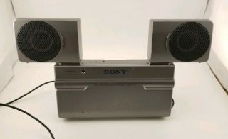 Vintage Sony Active Speaker System Srs - T77 Portable / Home Speakers Aux 3.  5mm