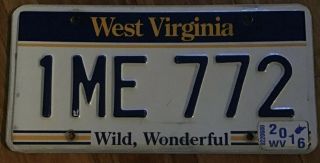 2016 West Virginia License Plate