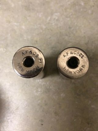 2 Vintage Abercrombie & Fitch & Co 12 Gauge Bore Nickel Plated Shotgun Snap Caps 2