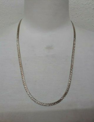 Vintage Mr Italy Sterling Silver Herringbone 24 " Necklace 17 Grams