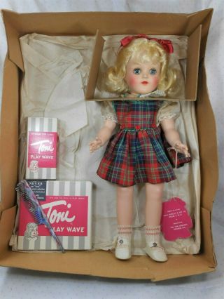 Vintage 1949 - 50 Ideal Toni P - 91 Nmib With Contents - Strung Non - Walker Beauty