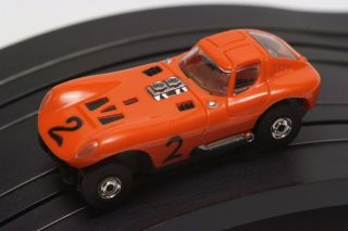 42 Vintage Aurora T - Jet Model Motoring Ho Slot Car Orange Cheetah