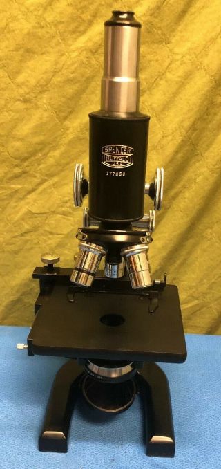 Antique Spencer Buffalo Usa Professional Microscope.