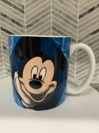 Vintage 90s Mickey Mouse Disney Store Blue Mug Coffee Cup