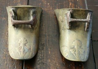 Antique Spanish Conquistador Brass Stirrups Set of 2 2